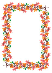 Fototapeta na wymiar Flower frame border size a4, format a4. Floral pattern. Cute floral background. Background with flower brush strokes