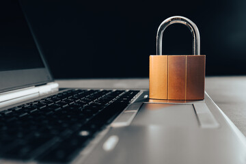 lock on the computer laptop