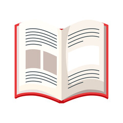 red text book open