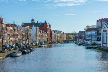 Cityview of Leiden, the Netherlands.