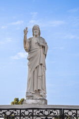 Fototapeta na wymiar religious statue outside the basilica notre dame de la garde in Marseille