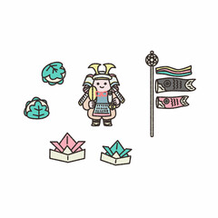 こどもの日セットイラスト素材