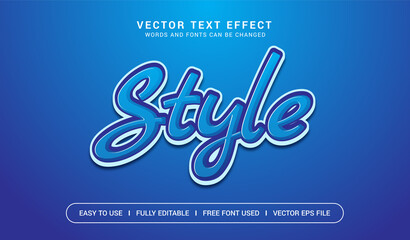 Blue Style Editable Vector Text Effect.