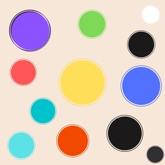 Colourful circles on colour paper