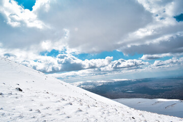 snow covered mountains