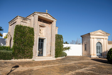 Fototapeta na wymiar family pantheon, Inca municipal cemetery, established in 1820, Majorca, Balearic Islands, Spain