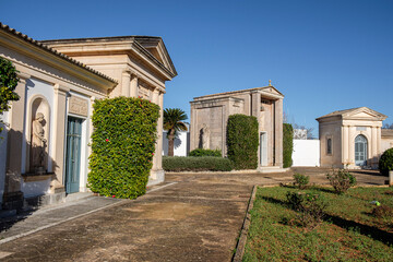 Fototapeta premium family pantheon, Inca municipal cemetery, established in 1820, Majorca, Balearic Islands, Spain