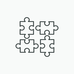 piece, puzzle, jigsaw, game vector icon isolated