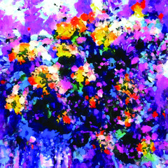 abstract splashes background Abstract colorful oil, acrylic painting of spring flower. Hand painted brush stroke on canvas. Illustration oil painting floral for background. Modern art paintings flower