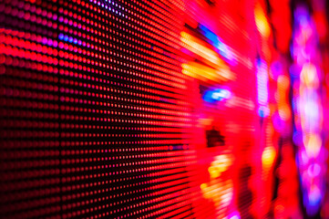 Red and blue flashing LED light disco wall background loop.