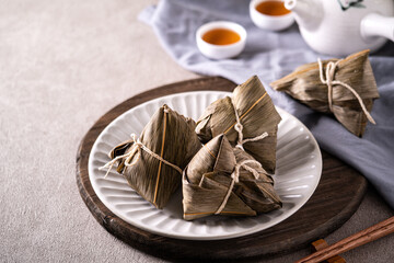 Zongzi. Rice dumpling for Duanwu Dragon Boat Festival food.