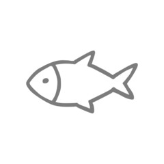 Hand drawn fish icon sign 