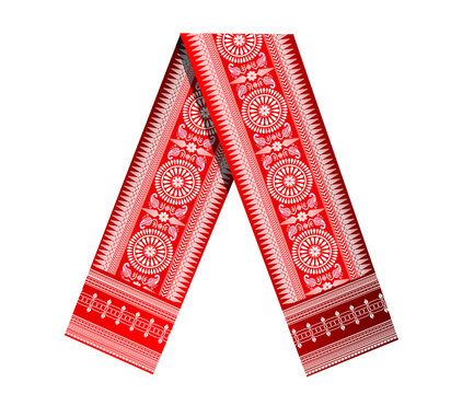 Bodo red aronai traditional muffler illustration, Aronai vector