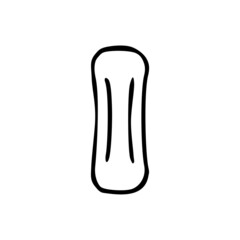 Hygienic Period Pad Linear hand drawn Icon sign © Jovana