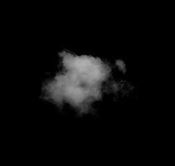 White Cloud Isolated on Black Background. Good for Atmosphere Creation. Graphic Design Resource