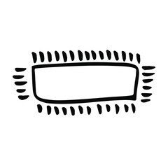 Quote frame sketch vector icon. Hand drawn dialog comment rectangle element. 