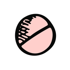 Pill medicine vector sketch icon.  Medical drugs isolated hand drawn symbol.