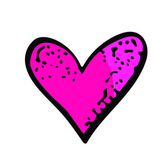 Heart sketch medical illustration. Love hand drawn vector illustration. 