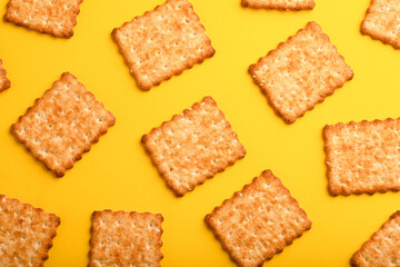 Sesame cracker, cracker, cookie cracker on different backgrounds