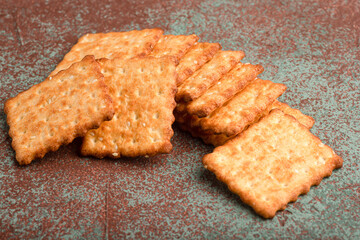Sesame cracker, cracker, cookie cracker on different backgrounds