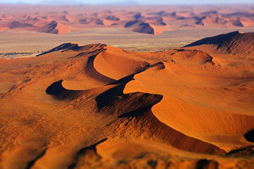 Mesmerizing view of a desert in Namibia, South Africa - obrazy, fototapety, plakaty