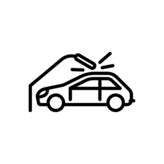 Car accident. Collision of Car with Lamppost. Vector sign in simple style isolated on white background