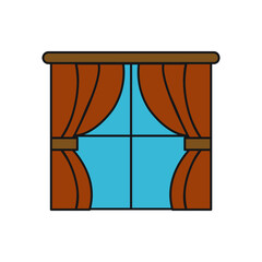 curtain window vector editable for website icon presentation