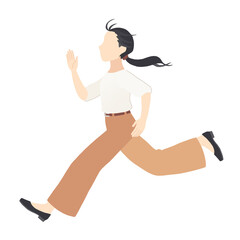 急いでいる女性