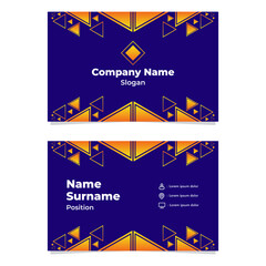 Obraz na płótnie Canvas abstract geometric blue orange gradient business card template design