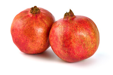 Ripe Fresh Garnet fruit, pomegranate, isolated on white background.