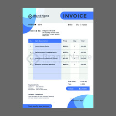Business corporate creative invoice template. Business invoice for your business