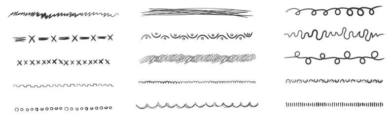 wavy line hand drawn doodle, scribble pen brushes