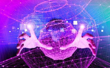 ragazzo, visore, realtà virtuale, realtà aumentata