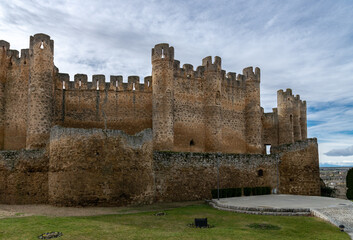 Fototapeta na wymiar Exterior of the Medieval castle of Valencia de Don Juan, León, Castilla y León, Spain.