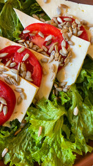 tomatoes and suluguni cheese
