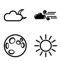 Weather Flat Icon Set Isolated On White Background
