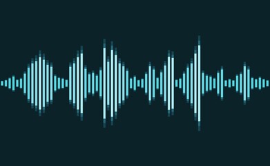 Sound waveform equalizer lines vector