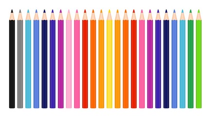 Colorful crayon colored pencil set - obrazy, fototapety, plakaty