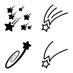 Starfall Flat Icon Set Isolated On White Background