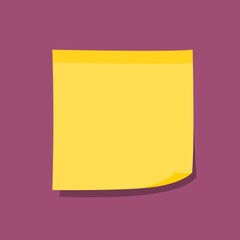 Blank yellow paper sticky note