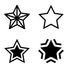 Obraz premium Stars Flat Icon Set Isolated On White Background