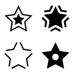 Obraz premium Stars Flat Icon Set Isolated On White Background