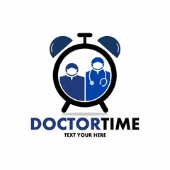 Doctor time vector logo template. This design use human symbol. Suitable for medical.