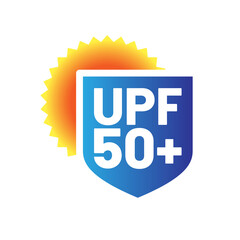 UPF icon. Ultraviolet Protection Factor sign. Ultra violet sunrays protection symbol. Vector illustration.