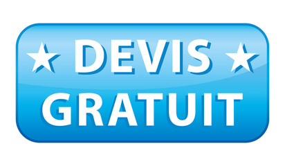 Devis gratuit. Bouton bleu. Icône vectoriel.