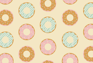 seamless pattern with colorful donuts for banners, cards, flyers, social media wallpapers, etc.