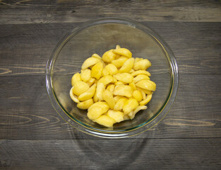 Loquats cut into pieces for making loquat jam.
