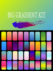 Set of colorful gradients. Big gradients kit. Contemporary colors for designing. colorful posters.