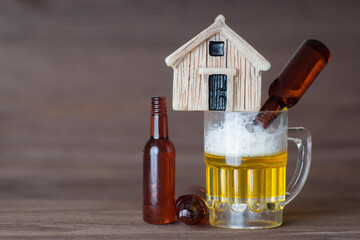 Alcoholism and housing instability concept