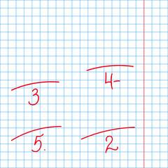A sheet in a cell with school marks